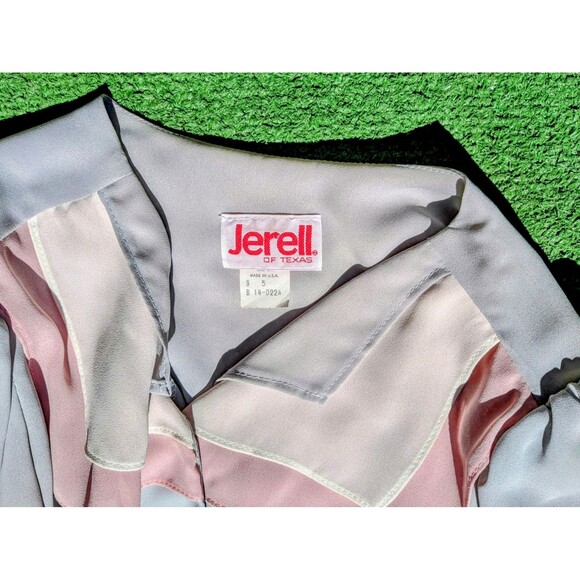 USA Jerell of Texas Sz 5 VTG Midi Gray Blouson w/Belt Sailor Collar Dress EUC - Picture 5 of 5